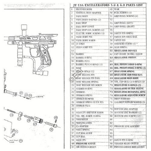 JT USA Excellerator 6.0 Parts and Diagram
