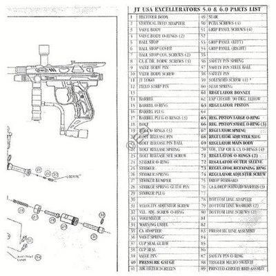 JT USA Excellerator 6.0 Parts and Diagram