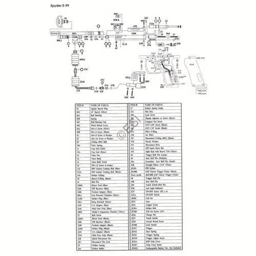Kingman Spyder E-99 Parts and Diagram