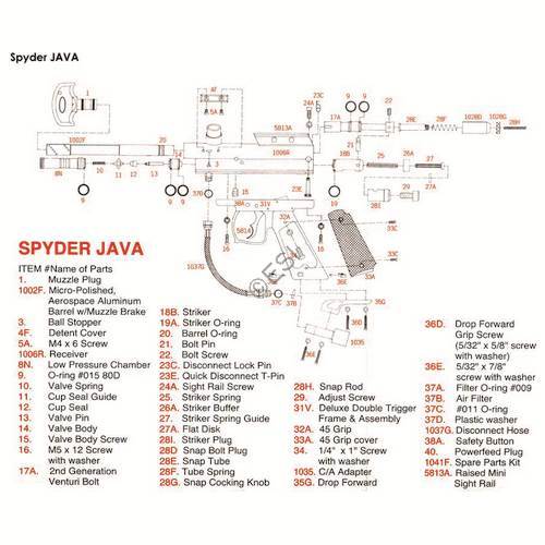 Kingman Spyder Java Parts and Diagram