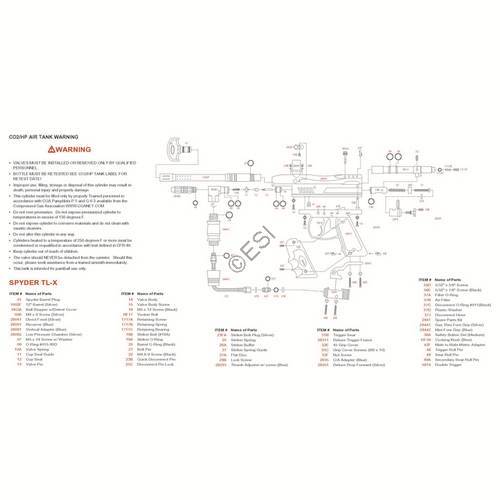 Kingman Spyder TL-X Parts and Diagram