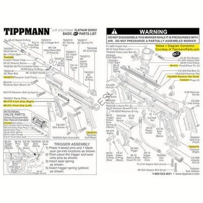 Tippmann 98 Custom Platinum Series ACT Parts and Diagram