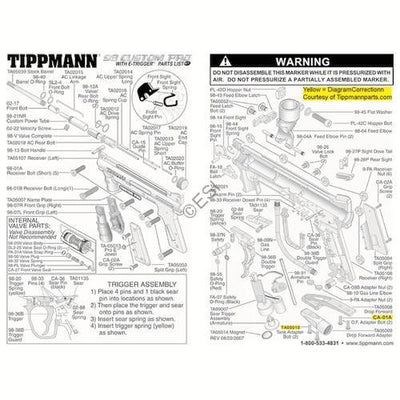 Tippmann 98 Custom E-Grip ACT Pro Parts and Diagram