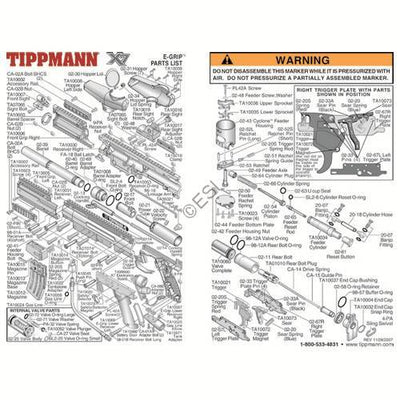 Tippmann X7 E-Grip Parts and Diagram