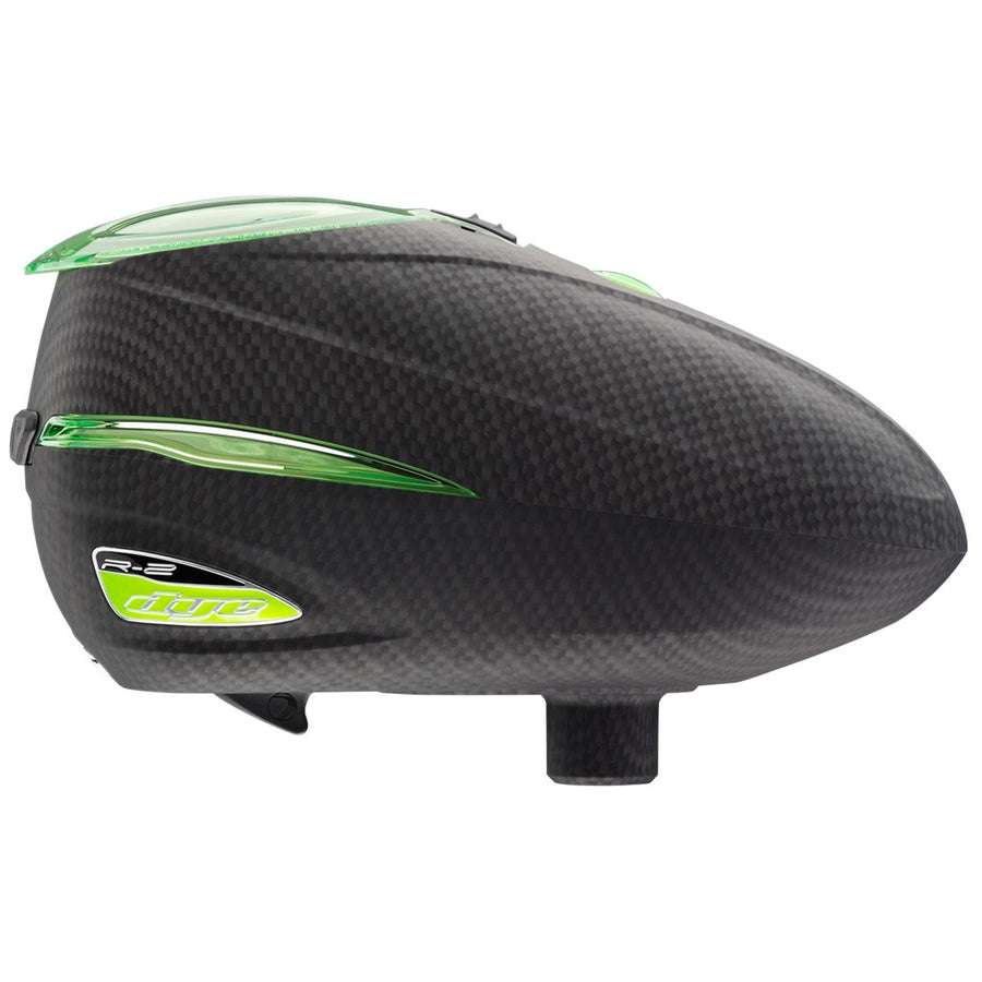 DYE Rotor R2 Paintball Loader - Carbon with Lime