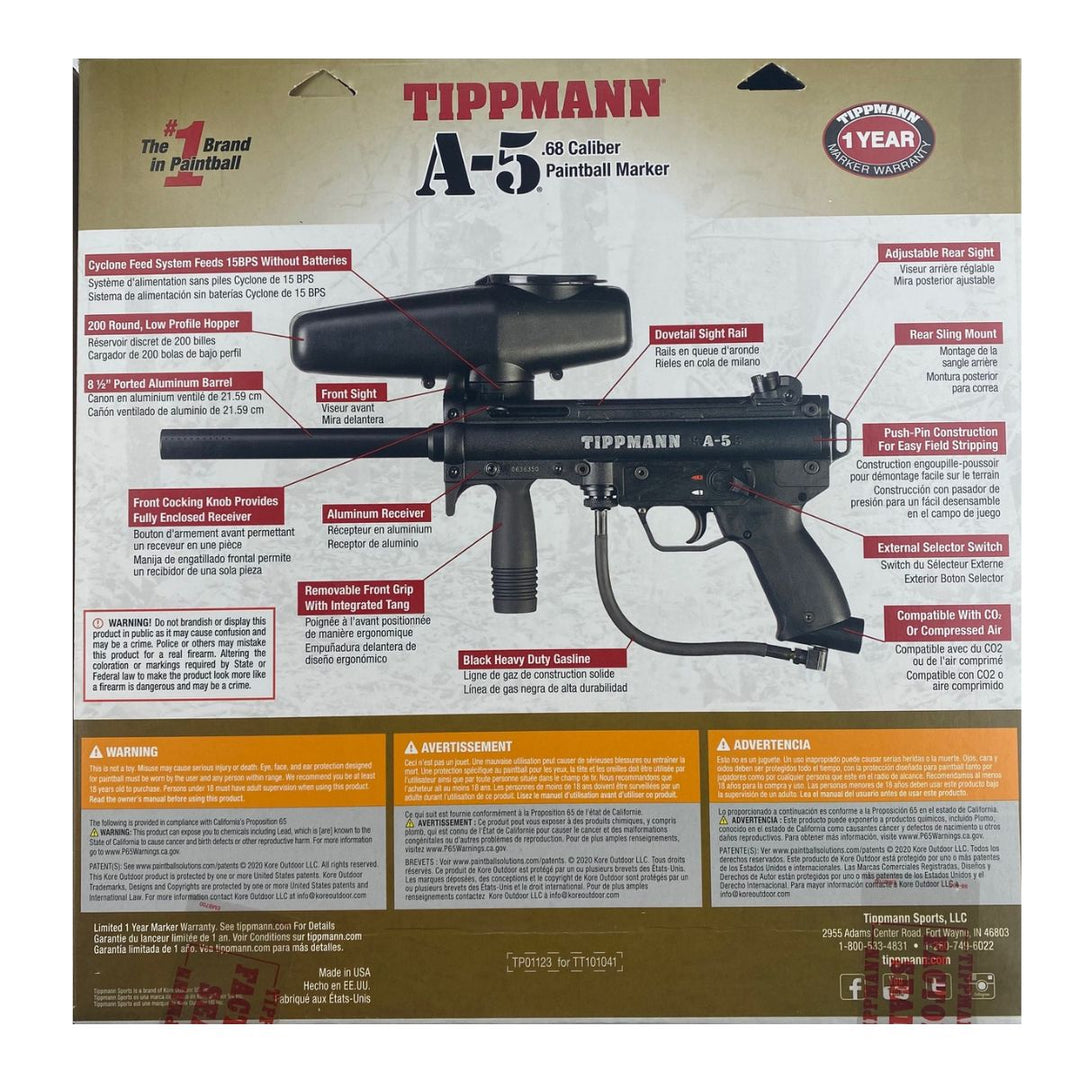 Tippmann A-5 Paintball Gun with Reactive Trigger