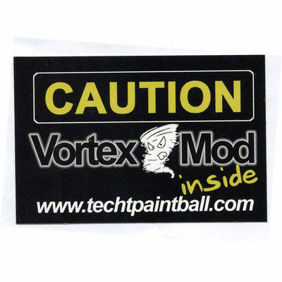 TechT Paintball Products 'Caution Vortex' Sticker - Black, White, and Yellow