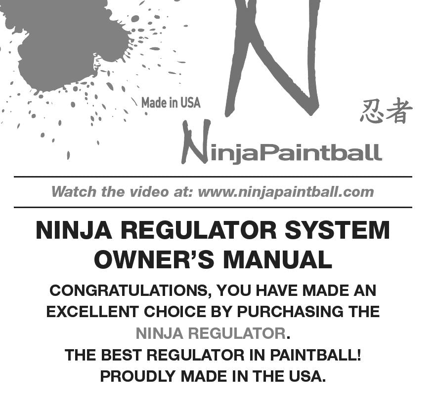 Ninja Standard and Ultralight HPA Tank Regulator Manual