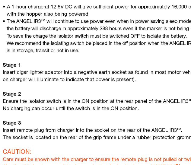 WDP Angel IR3 Parts and Manual