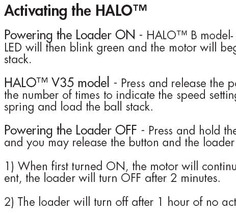 Odyssey Halo B V35 Parts and Manual