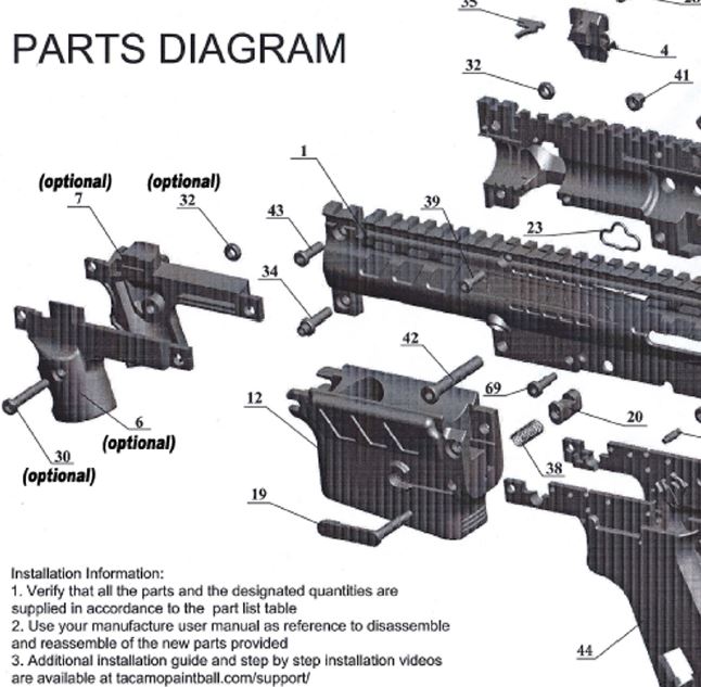 Tacamo Magazine Kit MKV-98 - 98 Custom Parts and Diagram
