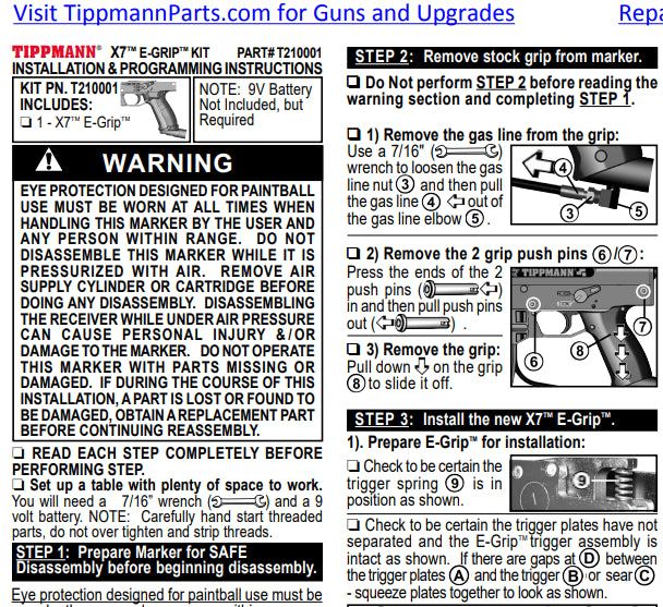 Tippmann X7 E-Grip v2 Manual