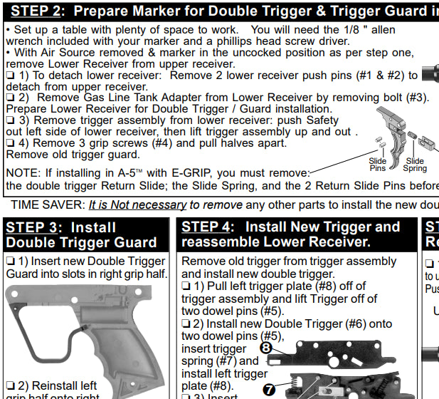 Tippmann A-5 Double Trigger Kit Installation Manual