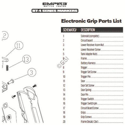 Empire BT 4 E-Grip Parts and Diagram