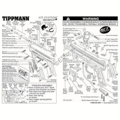 Tippmann 98 Custom ACT Parts and Diagram