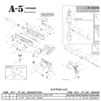 Tippmann A-5 Basic 2011 Parts and Diagram