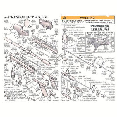 Tippmann A-5 RT Kit Parts and Diagram