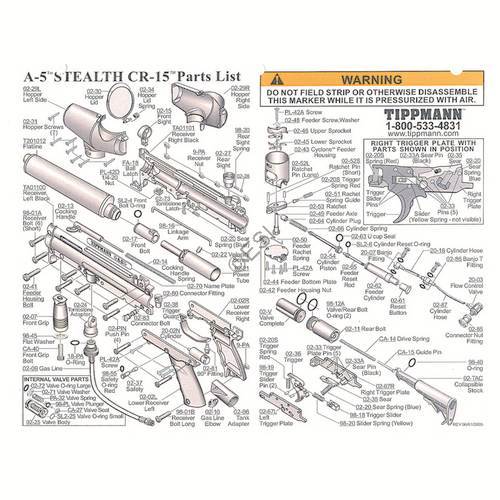 Tippmann A-5 Stealth CR15 Diagram