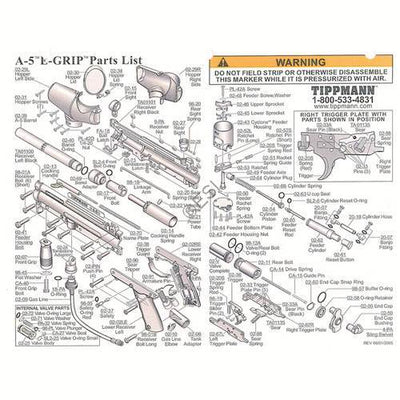 Tippmann A-5 E-Grip Parts and Diagram