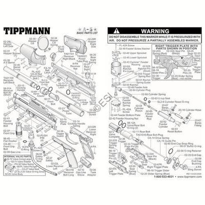 Tippmann A-5 Basic Parts and Diagram