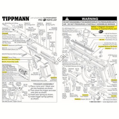Tippmann 98 Custom Platinum Series ACT Pro Parts and Diagram