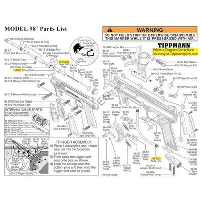 Tippmann Model 98 Parts and Diagram