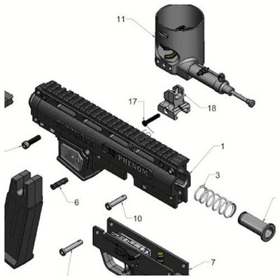Tippmann X7 Phenom Exploded View v3 Parts and Diagram