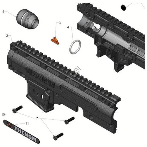 Tippmann X7 Phenom Upper Receiver Diagram v3