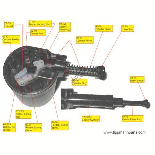 Tippmann X7 Cyclone Feed System Complete Diagram