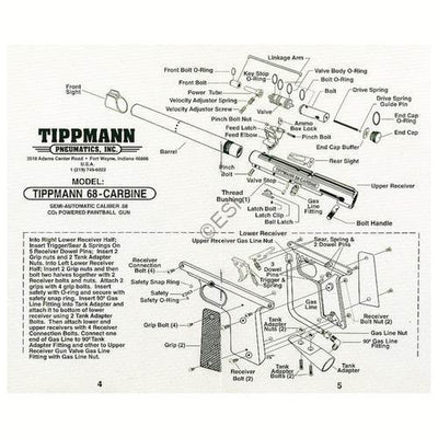Tippmann 68 Carbine Parts and Diagram