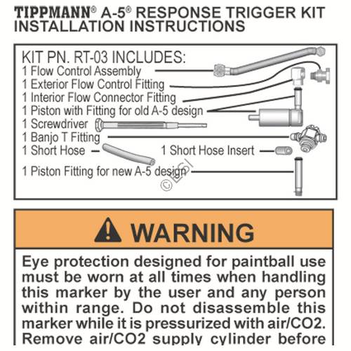 Tippmann A-5 RT Kit Installation Manual 2010-11