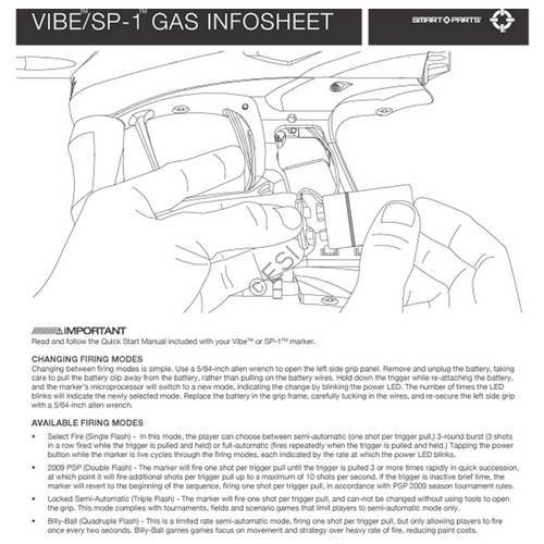 Smart Parts SP1 Gases-Dwell-Fire Modes Infosheet Manual