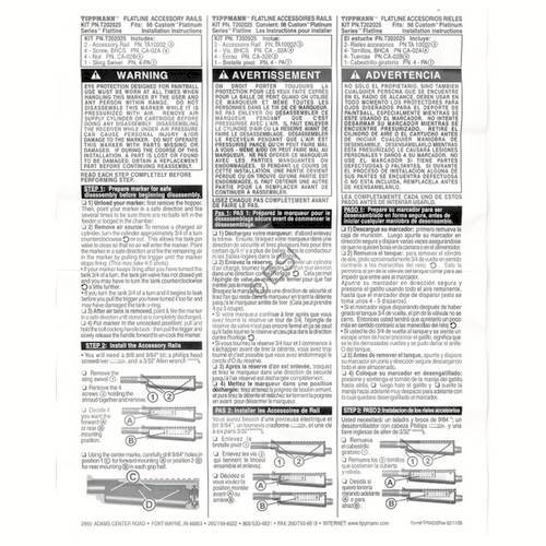 Tippmann 98 Flatline Platinum Series Barrel Accessory Rail Manual