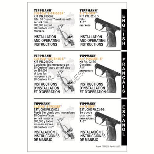 Tippmann A-5 E-Grip Installation Manual