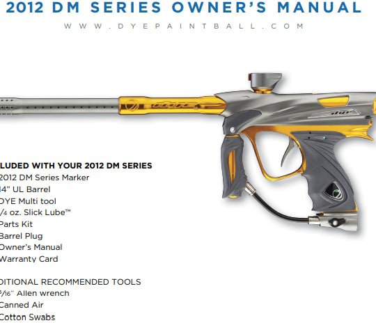 Dye DM12 Manual - TippmannParts