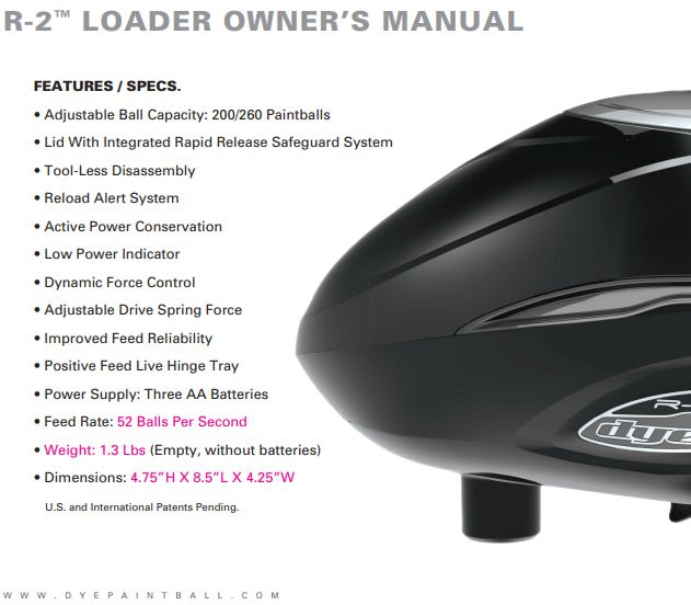 Dye R2 Hopper Manual - TippmannParts