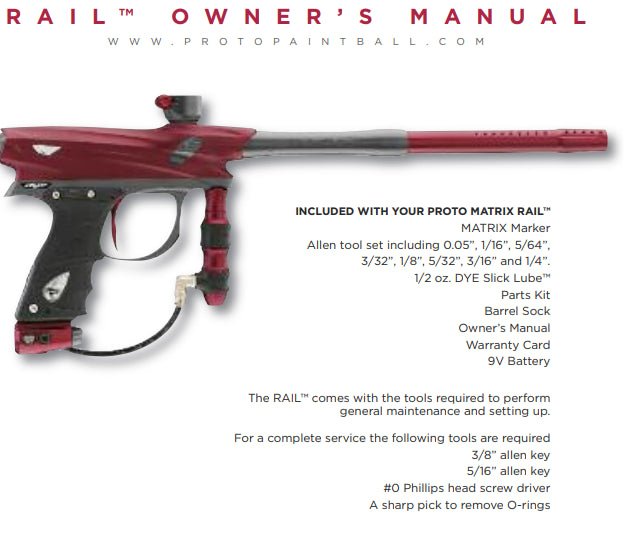 Dye Rail 2010 Manual - TippmannParts