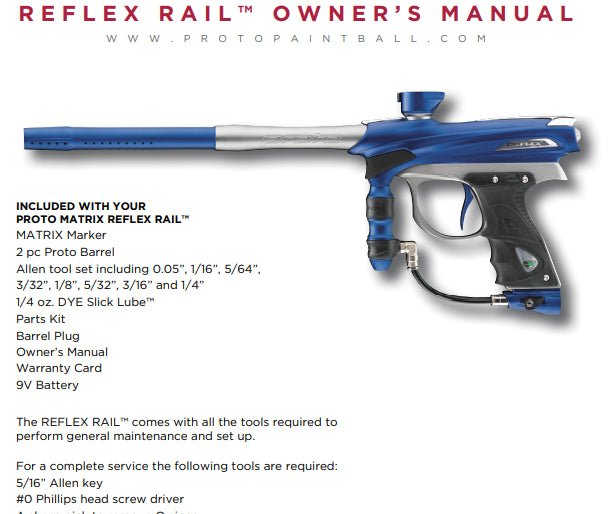 Dye Reflex 2012 Manual - TippmannParts