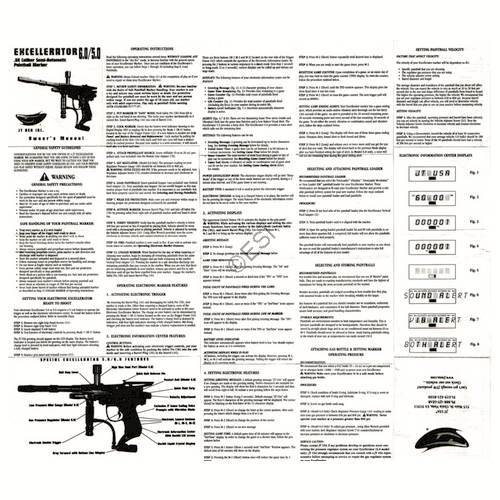 JT USA Excellerator 6.0  Front Manual - TippmannParts