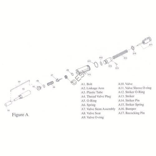 JT USA Tac 5 Recon Bolt Assembly Diagram - TippmannParts