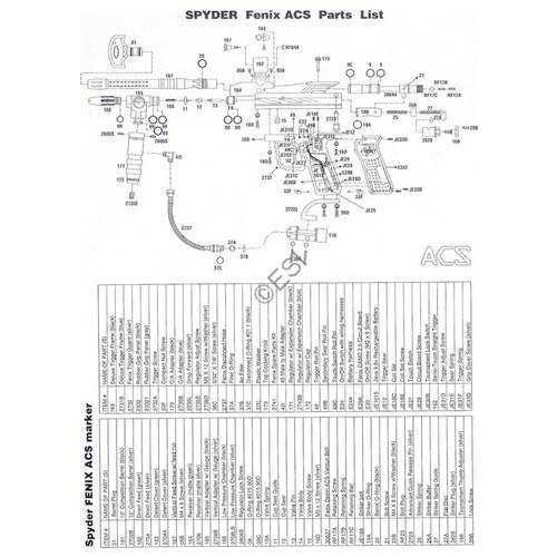 Kingman Spyder Fenix 06 ACS Diagram - TippmannParts