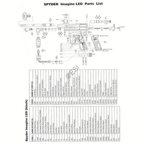 Kingman Spyder Imagine LED Diagram - TippmannParts