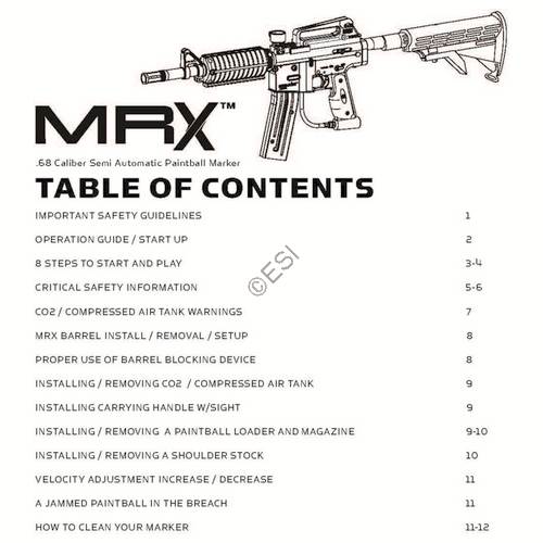 Kingman Spyder MRX 2012 Manual - TippmannParts
