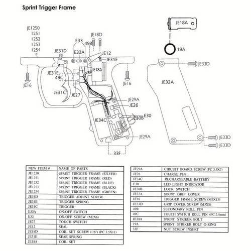Kingman Spyder Sprint Frame Diagram - TippmannParts