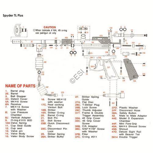 Kingman Spyder TL Plus Diagram - TippmannParts