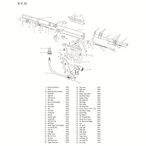 PMI Piranha BL VF 2K3 Gun Diagram - TippmannParts