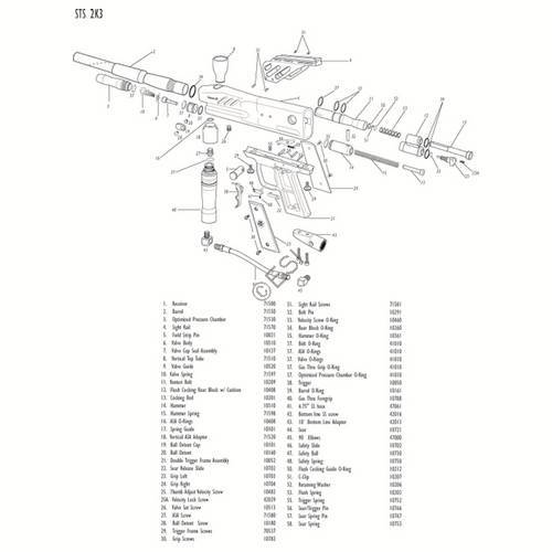 PMI Piranha STS 2K3 Gun Diagram - TippmannParts
