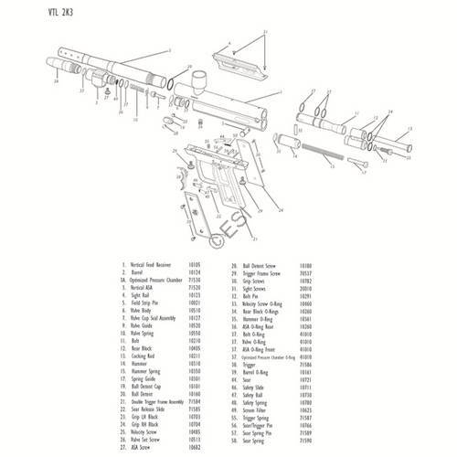 PMI Piranha VTL 2K3 Gun Diagram - TippmannParts