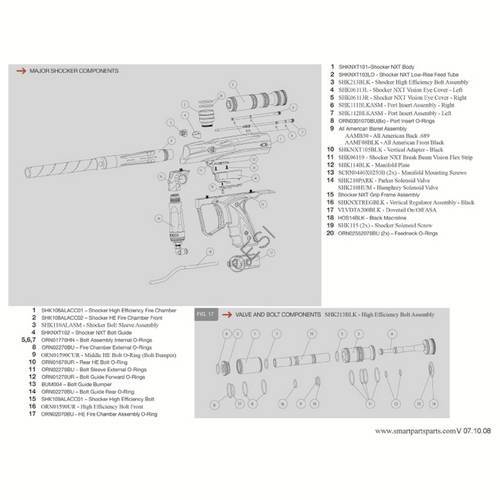Kit O-ring Per Regolatore Paintball Smart Parts 4500 Psi Max Flo System (x4 Ricostruzioni)