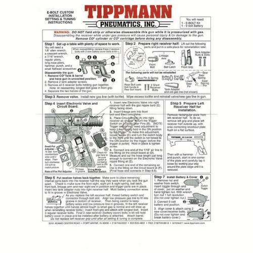 Tippmann 98 Custom E-Bolt Manual - TippmannParts